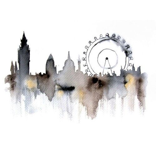 London Skyline watercolour